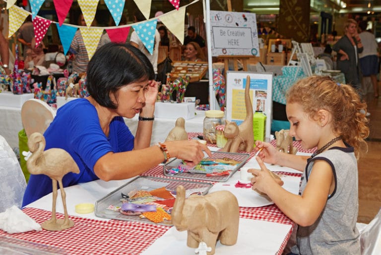 handmade kids doing crafts